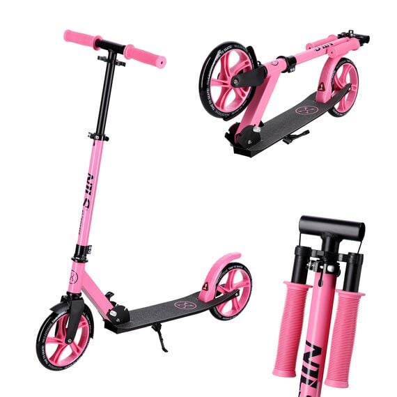 NILS EXTREME hulajnoga damska miejska składana z dużymi kołami HM2009 różowa, Kolor: różowy, Waga: 4 kg