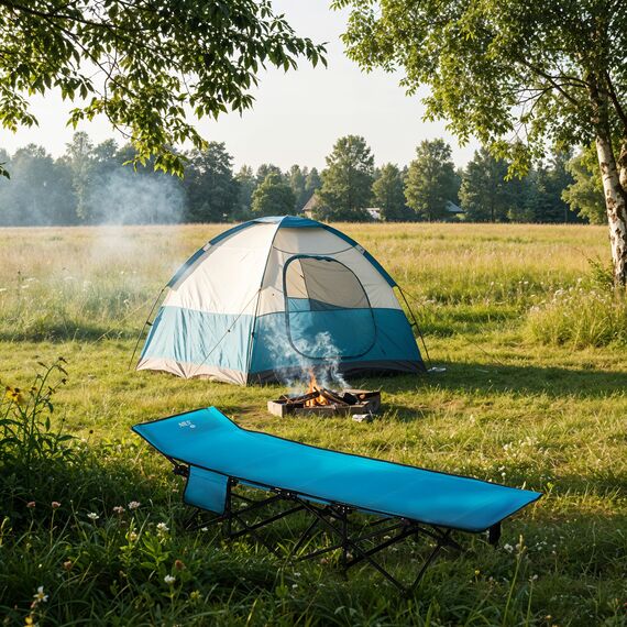 NILS CAMP łóżko turystyczne składane 188cm NC2701 niebieskie + pokrowiec, 9 zdjęcie