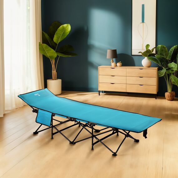NILS CAMP łóżko turystyczne składane 188cm NC2701 niebieskie + pokrowiec, 8 zdjęcie
