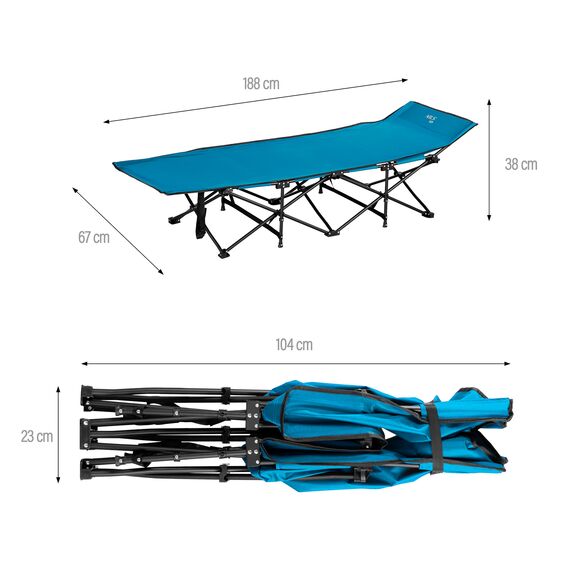 NILS CAMP łóżko turystyczne składane 188cm NC2701 niebieskie + pokrowiec, 7 zdjęcie