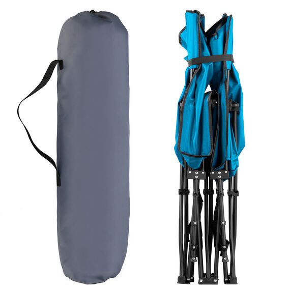 NILS CAMP łóżko turystyczne składane 188cm NC2701 niebieskie + pokrowiec, 2 zdjęcie