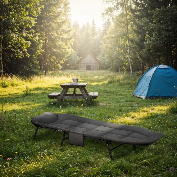 NILS CAMP łóżko turystyczne składane 200cm NC2720 szare, 4 zdjęcie