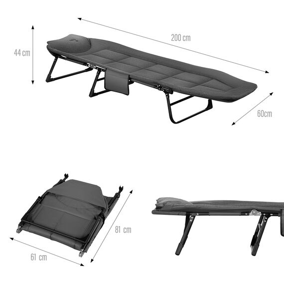 NILS CAMP łóżko turystyczne składane 200cm NC2720 szare, 3 zdjęcie