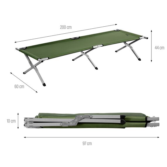NILS CAMP łóżko turystyczne składane 200cm NC2756 zielone + pokrowiec, 7 zdjęcie NILS CAMP łóżko turystyczne składane 200cm NC2756 zielone + pokrowiec, 7 zdjęcie