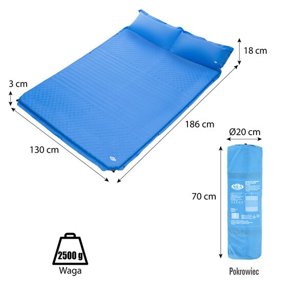 NILS CAMP mata samopompująca materac turystyczny 2 osobowy NC4060, 2 zdjęcie