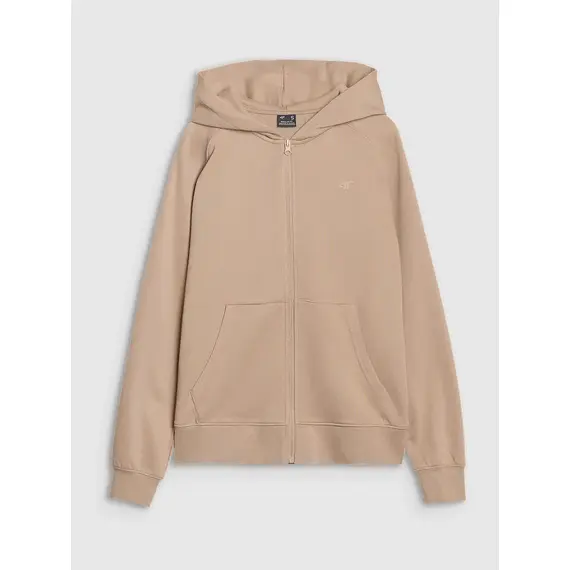 4F bluza dresowa damska z kapturem bawełniana 4FWSS25TSWSF1620 beżowa, Kolor: beżowy, Rozmiar: S, 8 zdjęcie