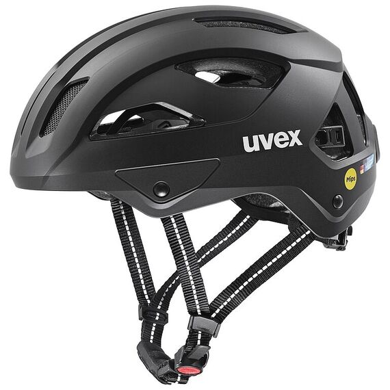 UVEX Kask rowerowy miejski city stride MIPS Hiplok (41/0/729/02/15) czarny, Kolor: czarny, Rozmiar: 56-59