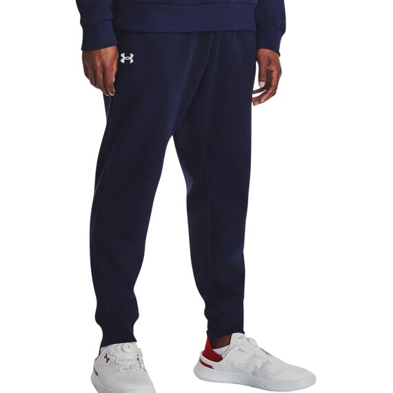 UNDER ARMOUR spodnie dresowe męskie joggery UA Rival Fleece, Kolor: granatowy, Rozmiar: M