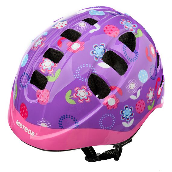 Meteor Kask dziecięcy MA-2  Flower, Kolor: fioletowy, Rozmiar: 52-56, 2 zdjęcie
