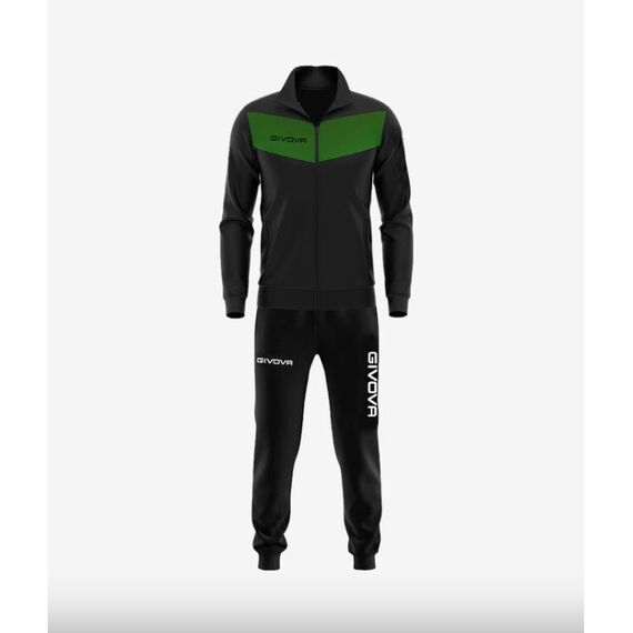 GIVOVA dres sportowy męski komplet bluza i spodnie Triacetato czarny/zielony