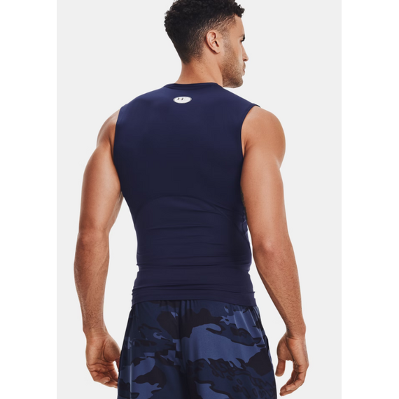 UNDER ARMOUR koszulka na siłowinię męska UA HG Comp SS granatowa, Kolor: granatowy, Rozmiar: L, 5 zdjęcie