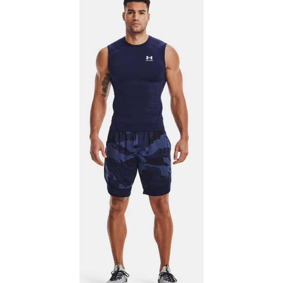 UNDER ARMOUR koszulka na siłowinię męska UA HG Comp SS granatowa, Kolor: granatowy, Rozmiar: L, 4 zdjęcie