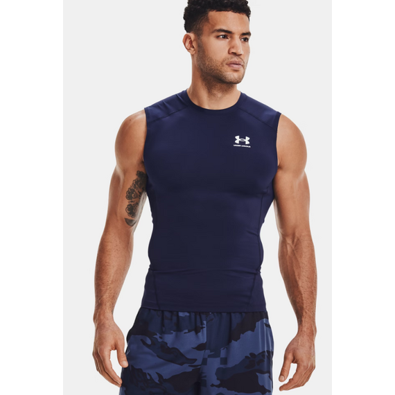 UNDER ARMOUR koszulka na siłowinię męska UA HG Comp SS granatowa, Kolor: granatowy, Rozmiar: XL