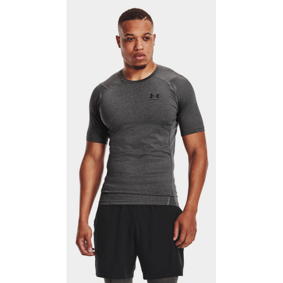 UNDER ARMOUR koszulka na siłowinię męska UA HG Comp ciemnoszary, Kolor: czarny, Rozmiar: S