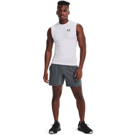 UNDER ARMOUR koszulka na siłowinię męska UA HG Comp SS biała, Kolor: biały, Rozmiar: S