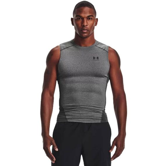 UNDER ARMOUR koszulka na siłowinię męska UA HG Comp SS szara, Kolor: szary, Rozmiar: L