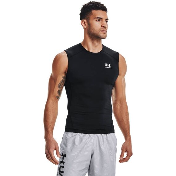 UNDER ARMOUR koszulka na siłowinię męska UA HG Comp SS czarna, Kolor: czarny, Rozmiar: XL