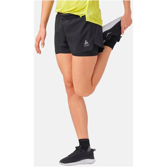 ODLO Spodenki techniczne damskie 2-in-1 short ZEROWEIGHT 3 INCH czarne, Kolor: czarny, Rozmiar: L, 4 zdjęcie