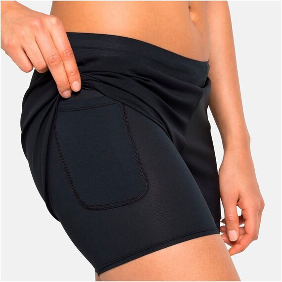 ODLO Spodenki techniczne damskie 2-in-1 short ZEROWEIGHT 3 INCH czarne, Kolor: czarny, Rozmiar: L, 5 zdjęcie