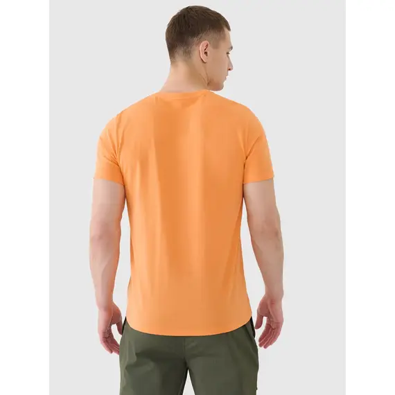 4F t-shirt męski koszulka bawełniana 4FWSS25TTSHM2003 pomarańczowa, Kolor: pomarańczowy, Rozmiar: M, 2 zdjęcie
