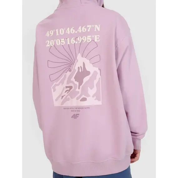 4F bluza dla dziewczynek bawełniana 4FJWSS25TSWSF1482 fioletowa, Kolor: fioletowy, Rozmiar: 128, 7 zdjęcie