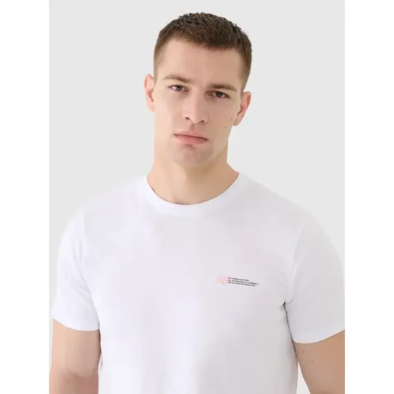 4F t-shirt męski koszulka bawełniana 4FWSS25TTSHM2003 biała, Kolor: biały, Rozmiar: XL, 4 zdjęcie
