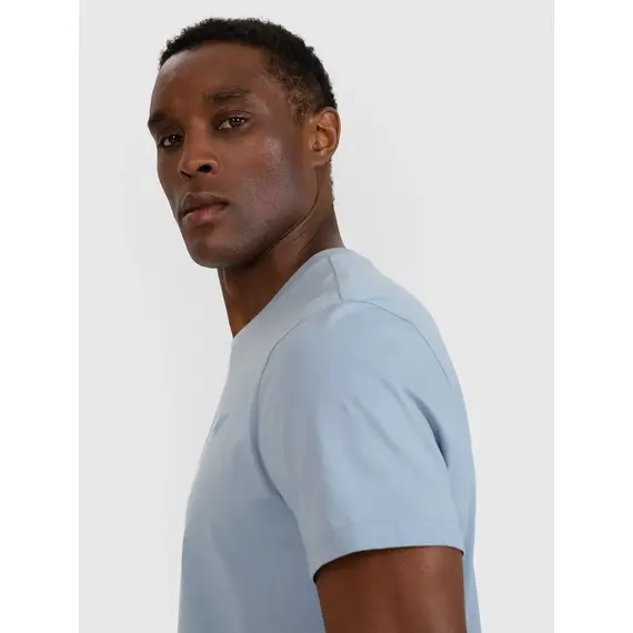 4F koszulka bawełniana t-shirt męski 4FWSS25TTSHM2074 błękitna, Kolor: niebieski, Rozmiar: S, 4 zdjęcie