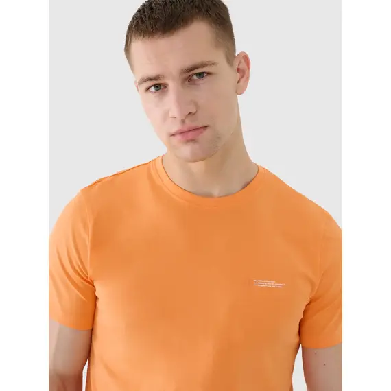 4F t-shirt męski koszulka bawełniana 4FWSS25TTSHM2003 pomarańczowa, Kolor: pomarańczowy, Rozmiar: S, 5 zdjęcie