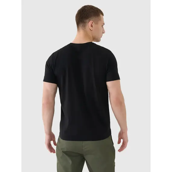 4F t-shirt męski koszulka bawełniana 4FWSS25TTSHM2003 czarna, Kolor: czarny, Rozmiar: M, 2 zdjęcie