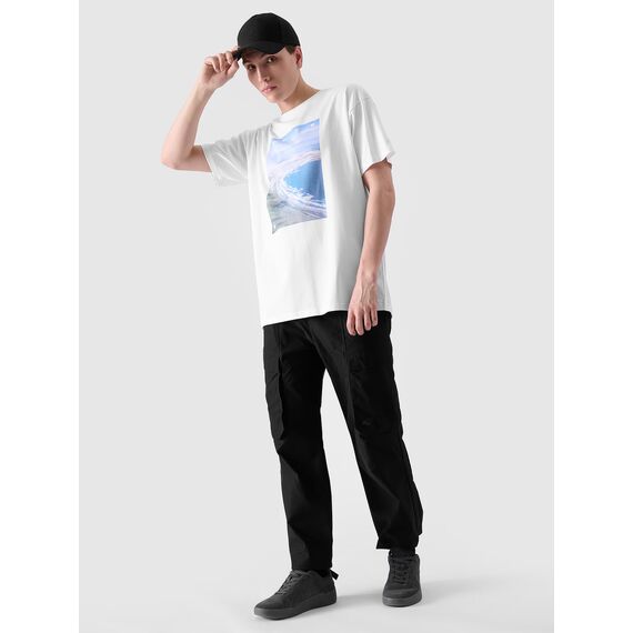 4F t-shirt męski koszulka bawełniana 4FRSS24TTSHM2132 biała, Kolor: biały, Rozmiar: M, 3 zdjęcie