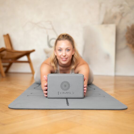 HMS kostka do jogi rozciągania fitness KJ02 szara, Kolor: szary, Rozmiar: one size, 5 zdjęcie