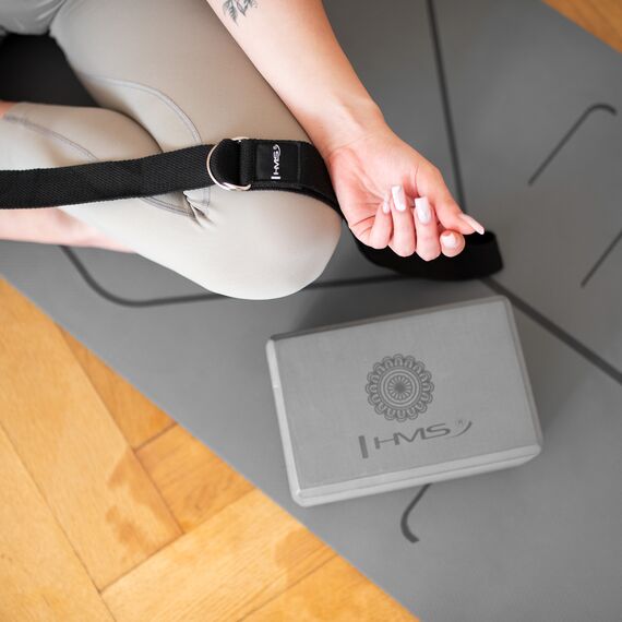 HMS kostka do jogi rozciągania fitness KJ02 szara, Kolor: szary, Rozmiar: one size, 2 zdjęcie