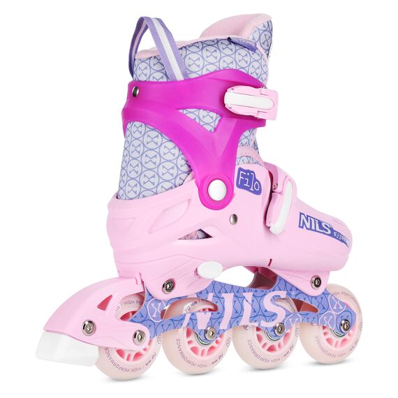 NILS EXTREME rolki z regulacją rozmiaru dla dzieci kauczukowe NA13102, Kolor: różowy, Rozmiar: 34-37, 3 zdjęcie