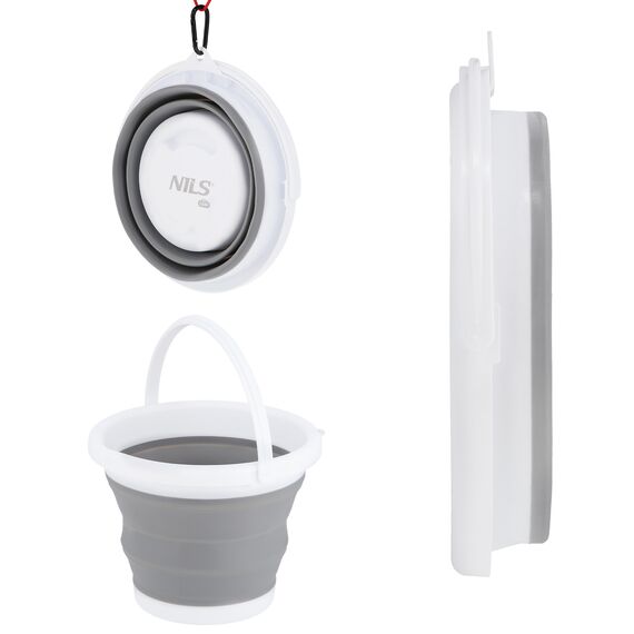 NC1783 WIADRO SKŁADANE SZARE 5L NILS CAMP, Kolor: szary, Pojemność (litry): 5, 7 zdjęcie NC1783 WIADRO SKŁADANE SZARE 5L NILS CAMP, Kolor: szary, Pojemność (litry): 5, 7 zdjęcie