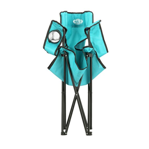 NILS CAMP krzesło turystyczne wędkarskie składane z oparciem NC3044, Kolor: niebieski, Waga: 0,5, 3 zdjęcie