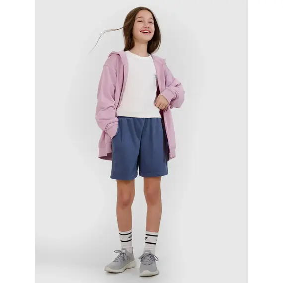 4F bluza dla dziewczynek bawełniana 4FJWSS25TSWSF1482 fioletowa, Kolor: fioletowy, Rozmiar: 134, 4 zdjęcie