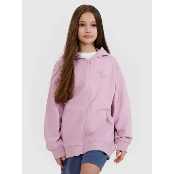 4F bluza dla dziewczynek bawełniana 4FJWSS25TSWSF1482 fioletowa, Kolor: fioletowy, Rozmiar: 158
