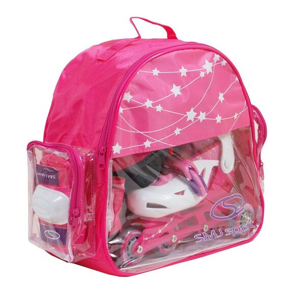 Rolki dla dziewczynek z świecącymi kołami zestaw 4w1 SMJ SPORT różowe, Kolor: różowy, Rozmiar: 26-29, 10 zdjęcie Rolki dla dziewczynek z świecącymi kołami zestaw 4w1 SMJ SPORT różowe, Kolor: różowy, Rozmiar: 26-29, 10 zdjęcie