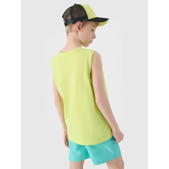 4F koszulka dziecięca bezrękawnik dla chłopca 4FJWSS25TSLEM163 zielona, Kolor: zielony, Rozmiar: 158, 4 zdjęcie
