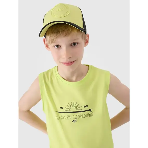 4F koszulka dziecięca bezrękawnik dla chłopca 4FJWSS25TSLEM163 zielona, Kolor: zielony, Rozmiar: 152, 3 zdjęcie