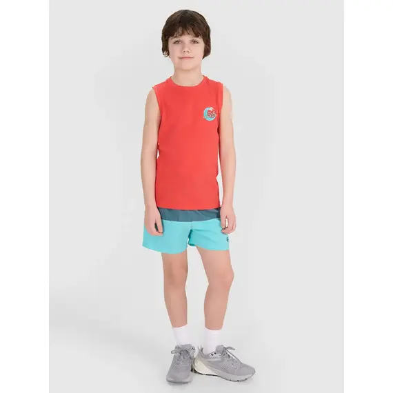 4F koszulka dziecięca bezrękawnik dla chłopca 4FJWSS25TSLEM162 czerwona, Kolor: czerwony, Rozmiar: 146, 4 zdjęcie