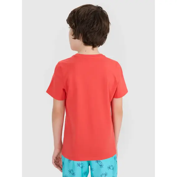 4F t-shirt bawełniana koszulka chłopięca 4FJWSS25TTSHM1917 Czerwona, Kolor: czerwony, Rozmiar: 152, 2 zdjęcie