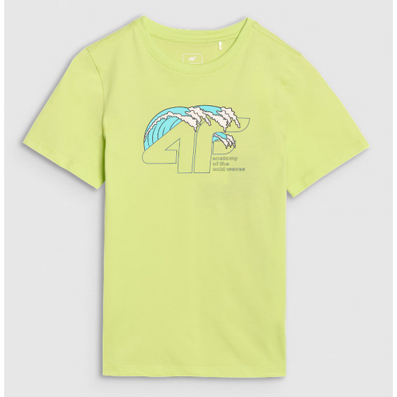 4F t-shirt bawełniany koszulka chłopięca 4FJWSS25TTSHM1917 miętowy, Kolor: zielony, Rozmiar: 128, 2 zdjęcie