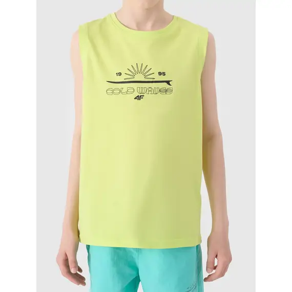 4F koszulka dziecięca bezrękawnik dla chłopca 4FJWSS25TSLEM163 zielona, Kolor: zielony, Rozmiar: 152, 2 zdjęcie