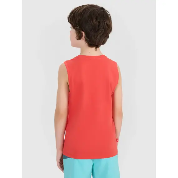 4F koszulka dziecięca bezrękawnik dla chłopca 4FJWSS25TSLEM162 czerwona, Kolor: czerwony, Rozmiar: 122, 5 zdjęcie