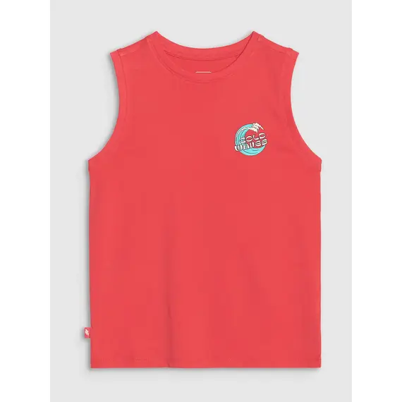 4F koszulka dziecięca bezrękawnik dla chłopca 4FJWSS25TSLEM162 czerwona, Kolor: czerwony, Rozmiar: 128, 2 zdjęcie