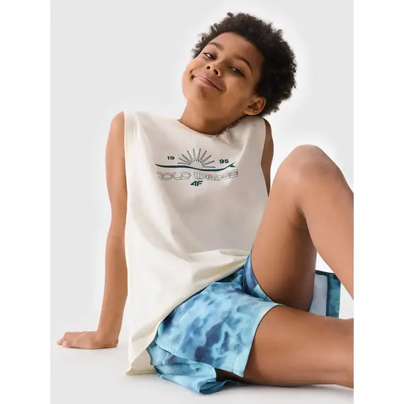 4F koszulka dziecięca bezrękawnik dla chłopca 4FJWSS25TSLEM163 biała, Kolor: biały, Rozmiar: 158, 2 zdjęcie