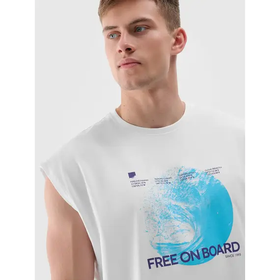 4F koszulka bez rękawów męska 4FRSS24TSLEM148 biała, Kolor: biały, Rozmiar: XL, 3 zdjęcie