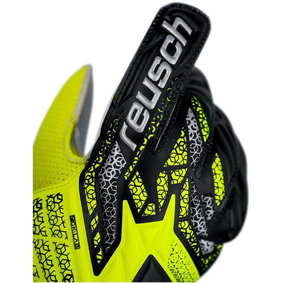 REUSCH rękawice bramkarskie Attrakt Solid Junior, Kolor: żółty, Rozmiar: 7.5, 3 zdjęcie