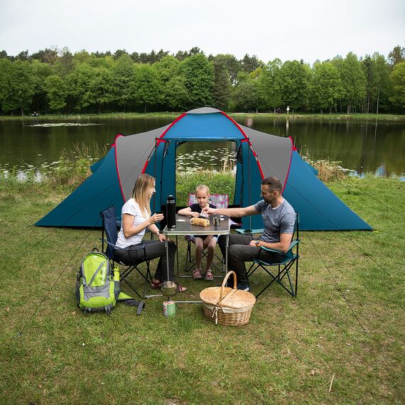 NILS CAMP namiot turystyczny z przedsionkiem rodzinny NC6031 HIGHLAND, Kolor: granatowy, 4 zdjęcie